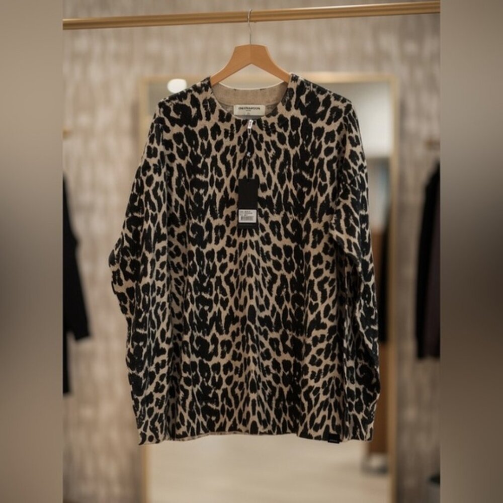 One Teaspoon Animal Print Cotton Oversize Sweater